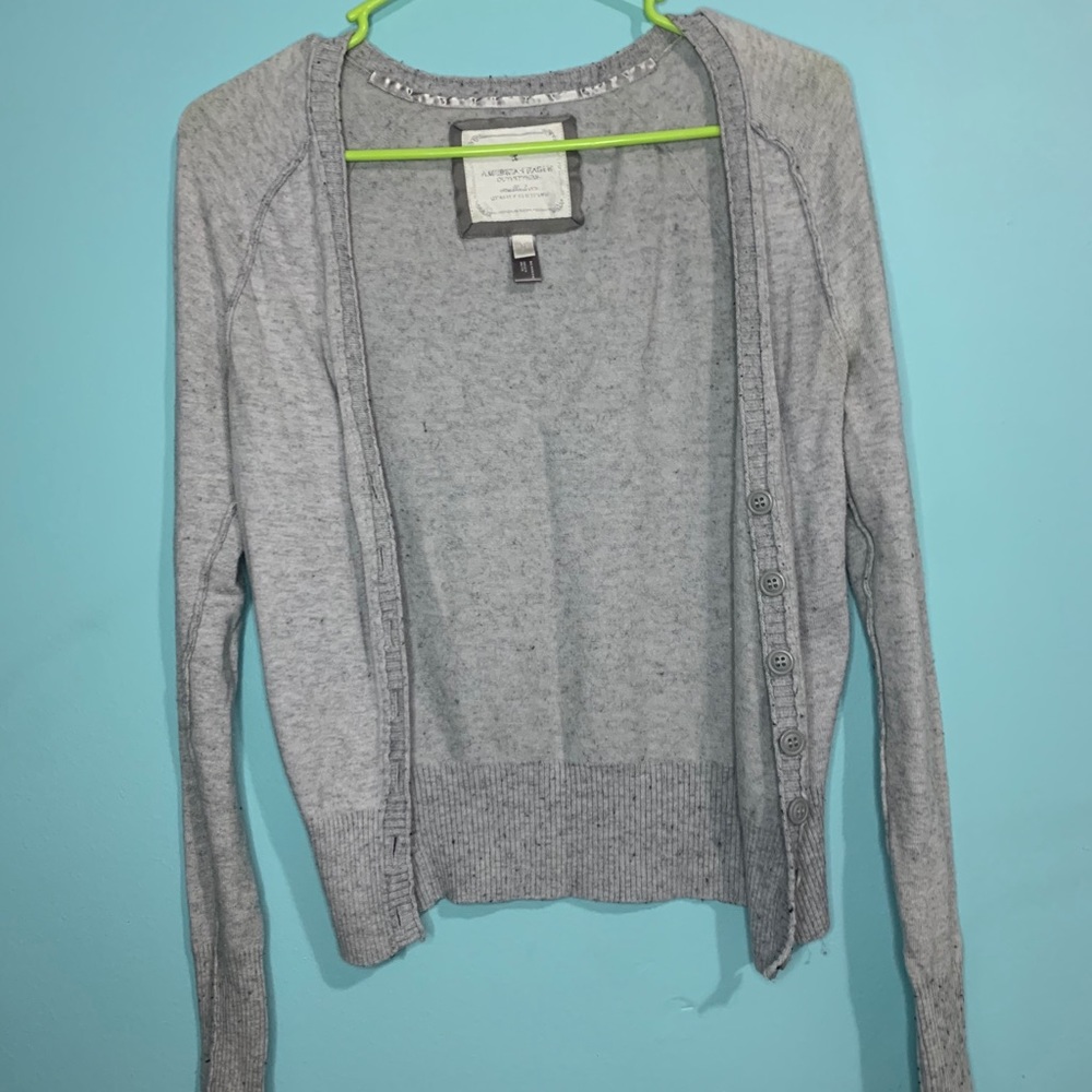 Button down grey cardigan